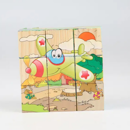 Puzzle en Bois - CubeMontessori™ - Moyens de Transport