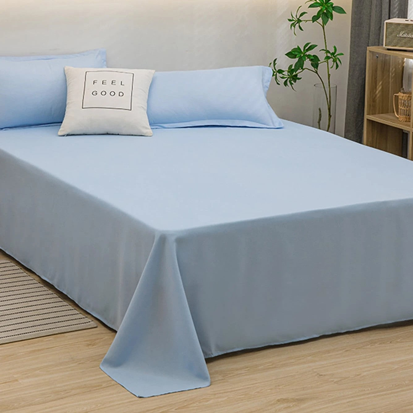 Drap Housse - LinoSoftSheet™ - Bleu Ciel