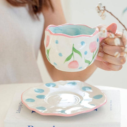 Tasse à Café - CozyBloomCup™ - Tulipe Rose