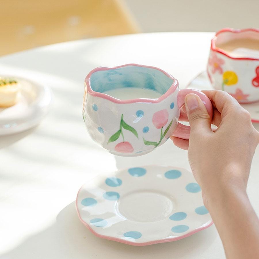 Tasse à Café - CozyBloomCup™ - Tulipe Rose