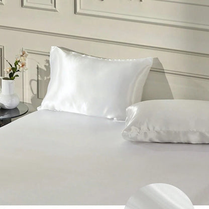 Taie d'Oreiller en Satin - SatinDreamPillow™ - Blanc