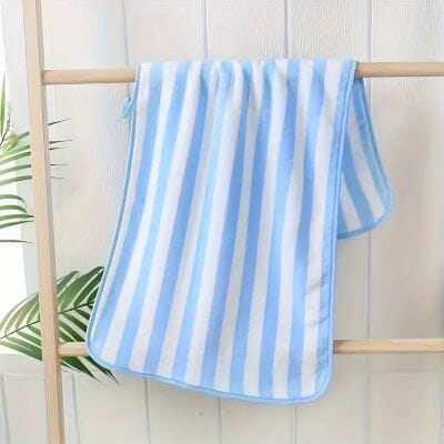Serviette Microfibre - PetTowel™ - Rayures Bleu Ciel