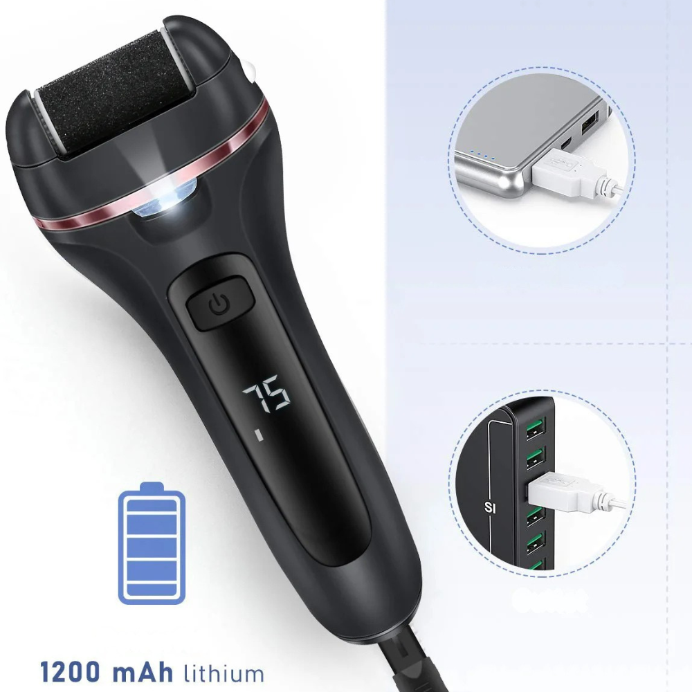 Râpe pour Pieds Électrique - PediPro™ - Noir Élégant