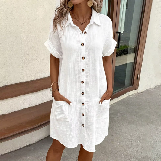 Robe d'Été Femme - LinéaDress™ - Blanc