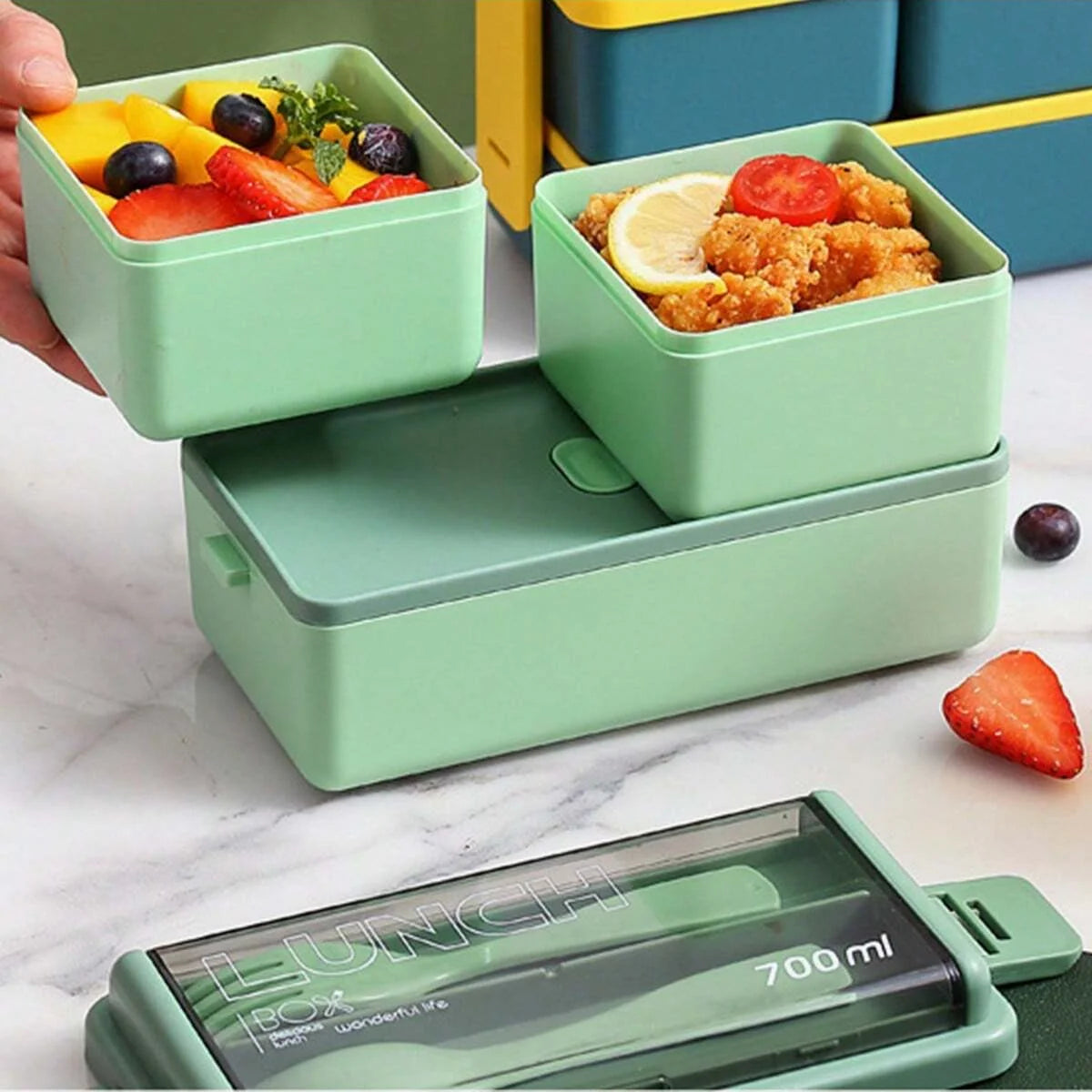 DoubleLayerPortableLunchBox™ - Vert