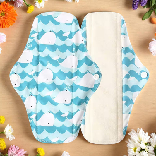 Serviette Hygiénique Lavable - EcoReusablePads™ - Baleine
