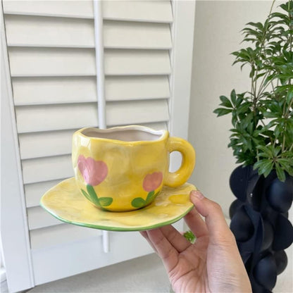Tasse à Café - CozyBloomCup™ - Tulipe Jaune