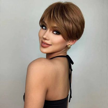 Perruque Courte Femme - NaturalLookPixie™ - Marron clair