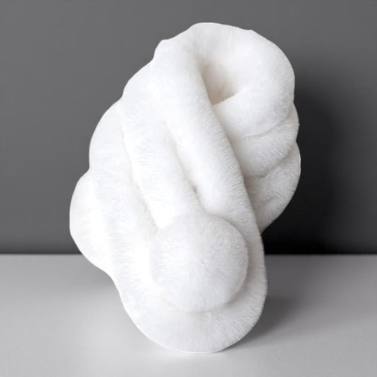 Écharpe Femme Hiver - CozyFurWrap™ - Blanc
