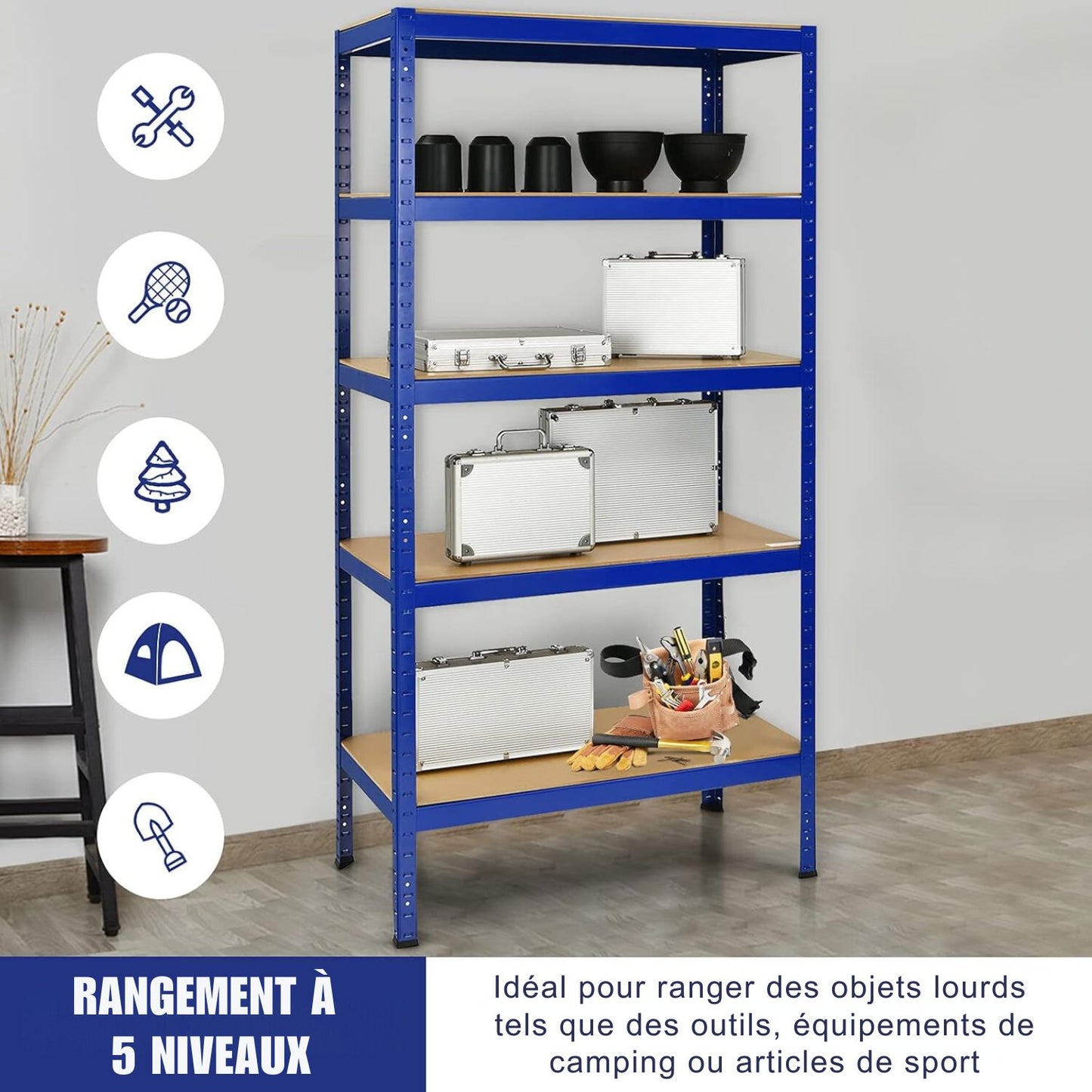 Étagère Métallique - MegaRack™ - Bleu