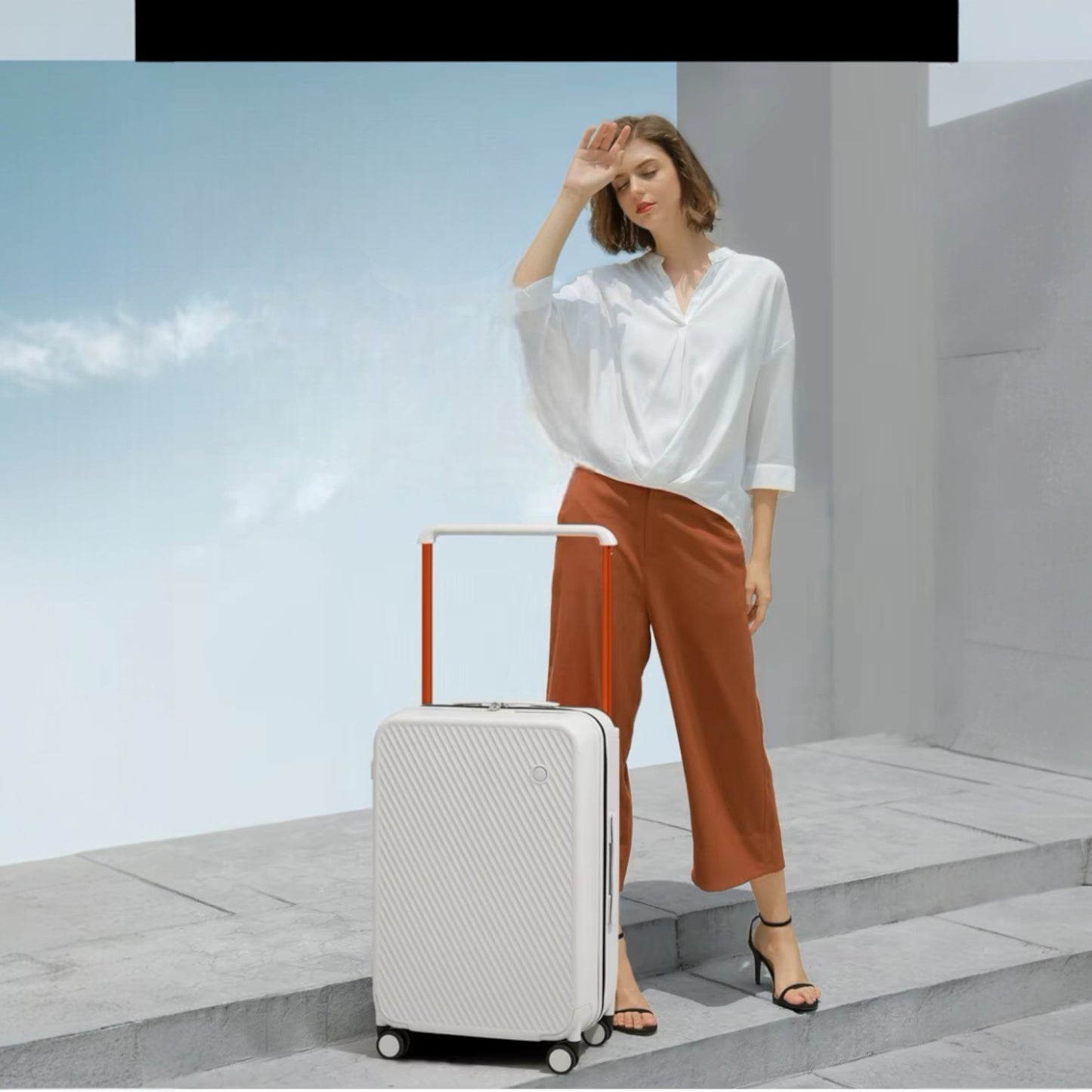 Valise de Voyage - WideRollTravelCase™ - Blanc Fumé
