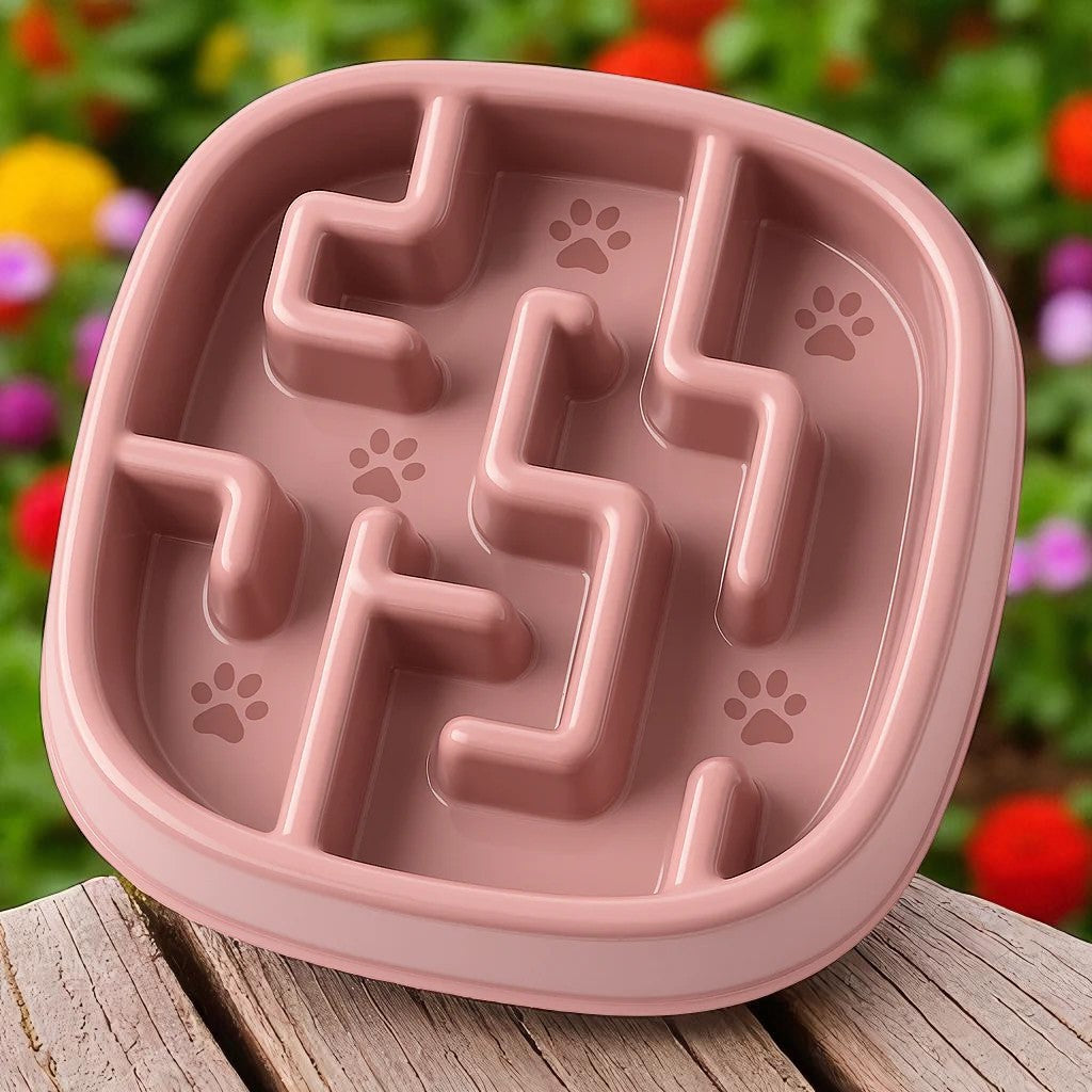 Gamelle Chat - PawSlowFeeder™ - Rose