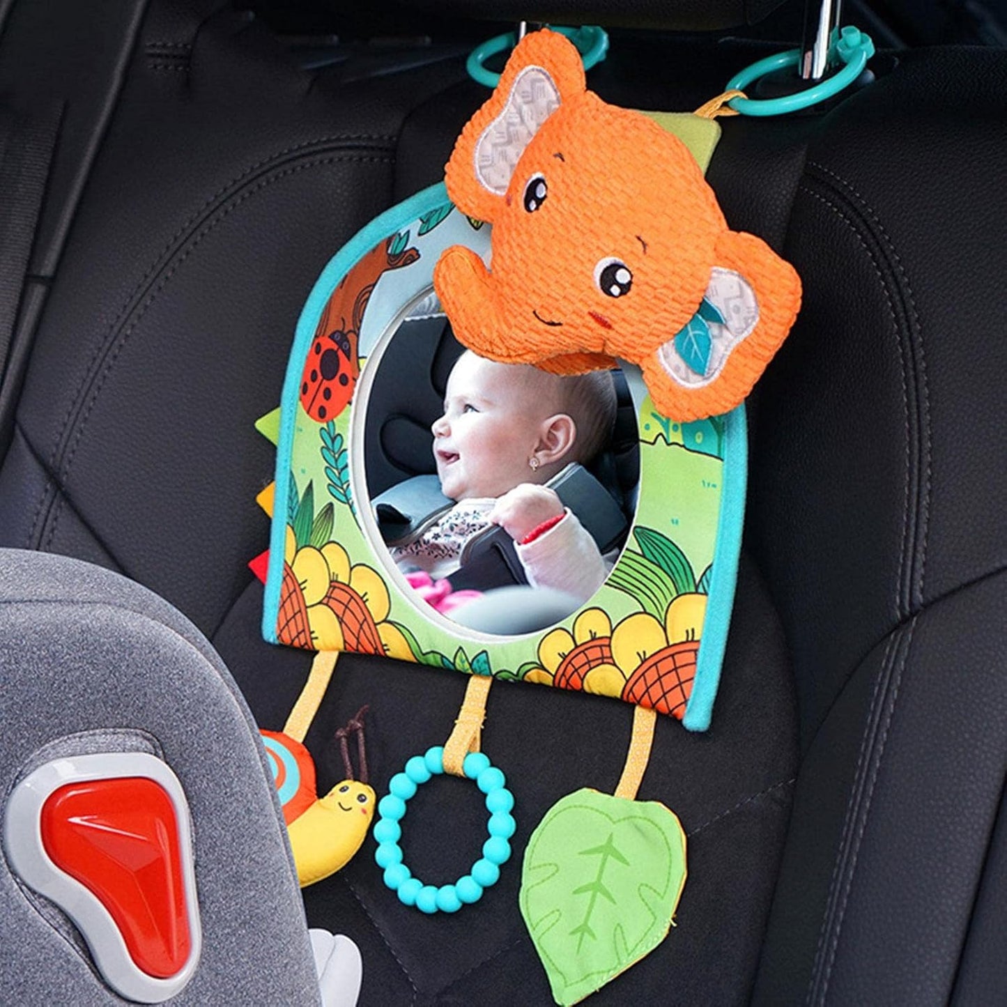 Miroir Voiture pour Bebe - SafeViewBabyMirror™ - Éléphant Orange