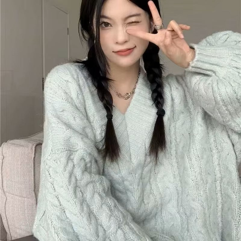 Pull Tricot - CozyKnitSweater™ - Vert Clair