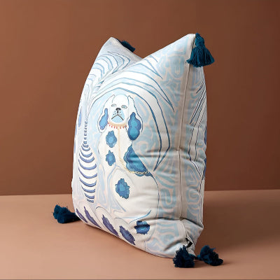 Housse de Coussin - SoftOrient™ - Chiens Bleus