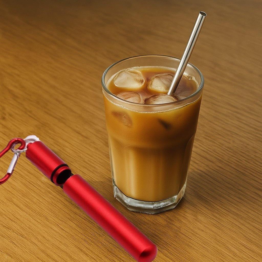 Paille Réutilisable - SteelSipKit™ - Rouge