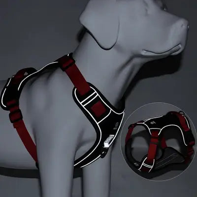 Harnais pour chien - DogReflectiveHarness™ - Rouge