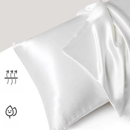 Taie d'Oreiller en Satin - SatinDreamPillow™ - Blanc
