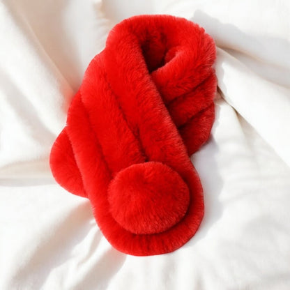 Écharpe Femme Hiver - CozyFurWrap™ - Rouge