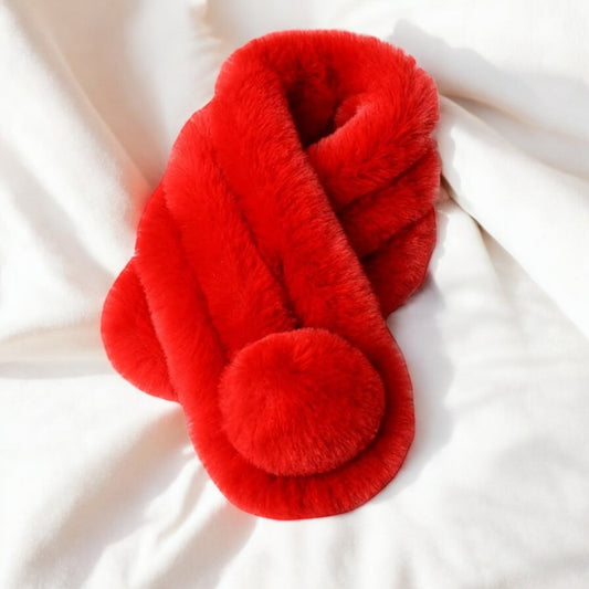 Écharpe Femme Hiver - CozyFurWrap™ - Rouge