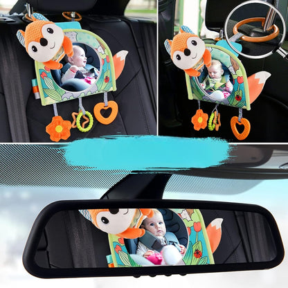 Miroir Voiture pour Bebe - SafeViewBabyMirror™ - Renard Orange