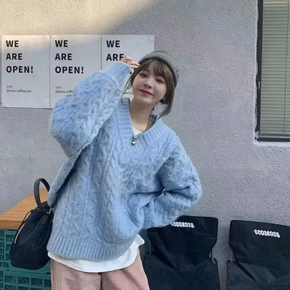 Pull Tricot - CozyKnitSweater™ - Bleu Ciel