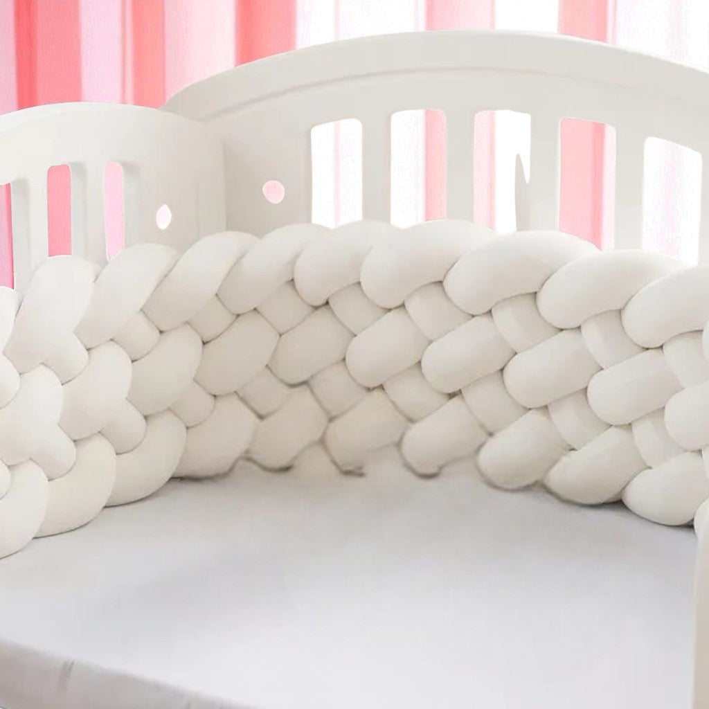 Tour de Lit Tressé - BraidedSafe™ - Blanc