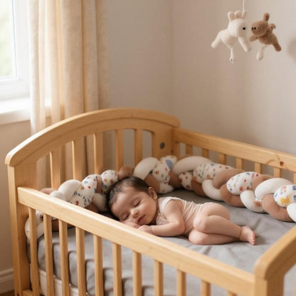 Tour de Lit Tressé - BraidBumper™ - Marron & Blanc