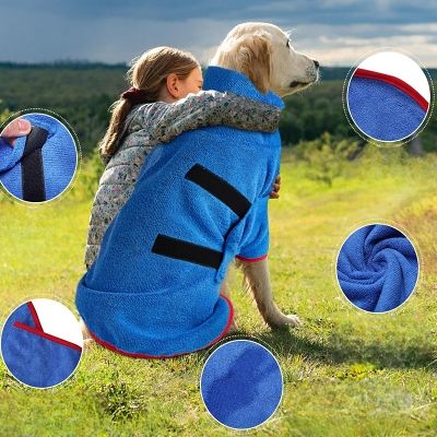 Peignoir pour Chien - DogDryingTowel™ - Bleu