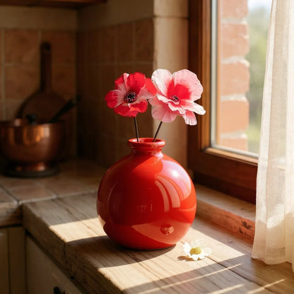 Vase en Céramique - ZenHydroVase™ - Rouge