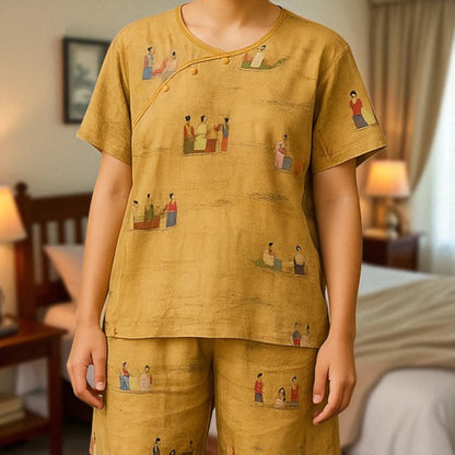 Pyjama Femme - CozyBambooPajama™ - Jaune Moutarde