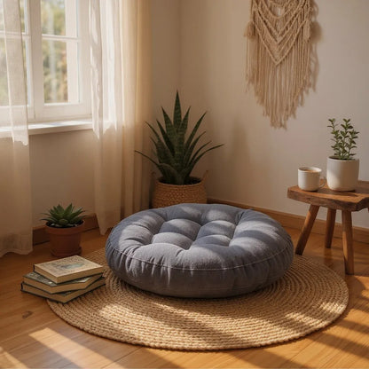 Coussin de Sol - CozyRoundPillow™ - Gris Foncé