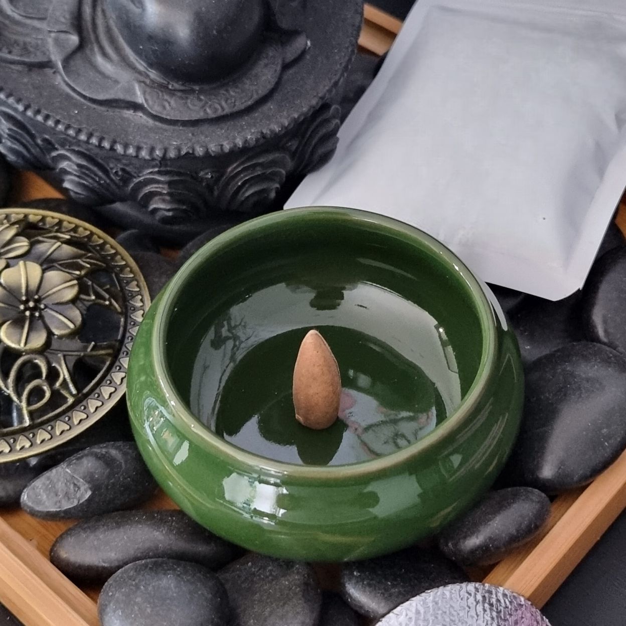 Bruleur d'Encens - CeramicIncenseBurner™ - Vert Foncé