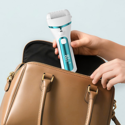 Râpe pour Pieds Électrique - PediPro™ - Blanc Bleu Métallisé