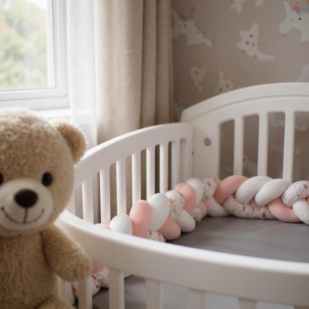 Tour de Lit Tressé - BraidBumper™ - Rose Tendre