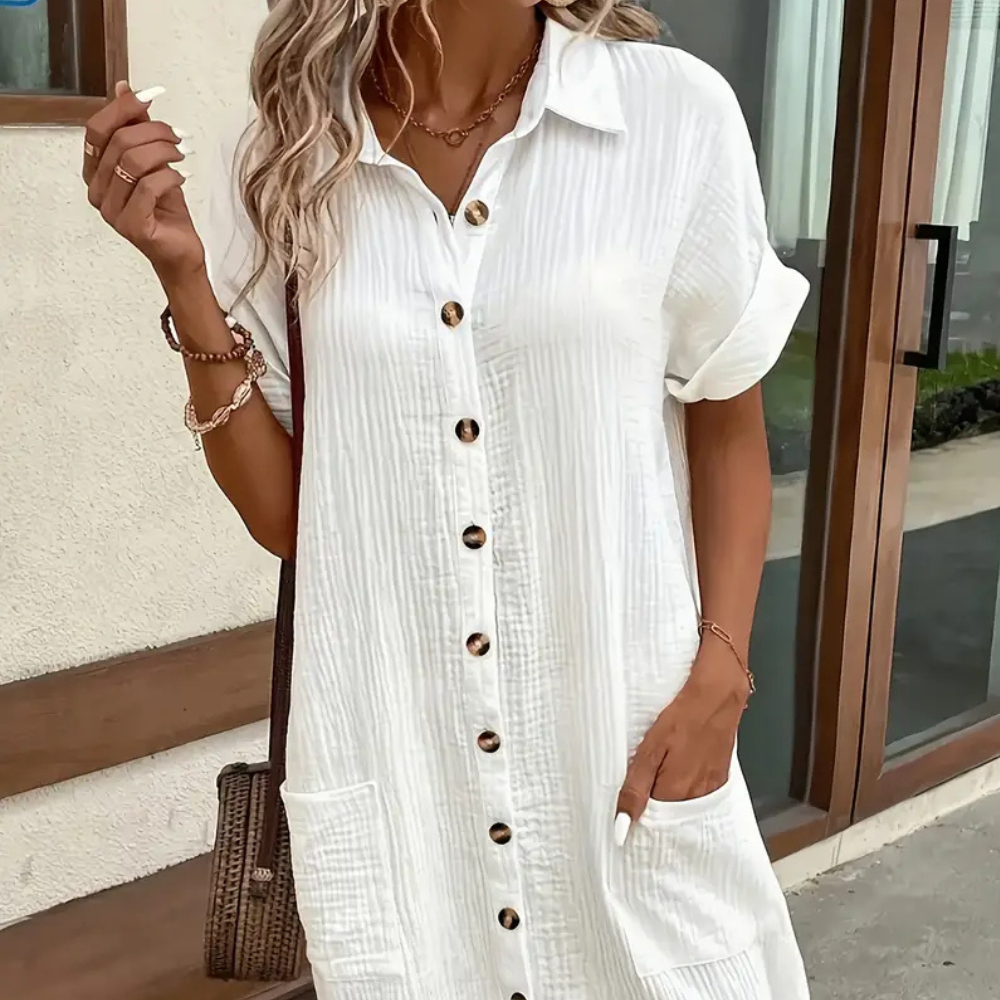 Robe d'Été Femme - LinéaDress™ - Blanc