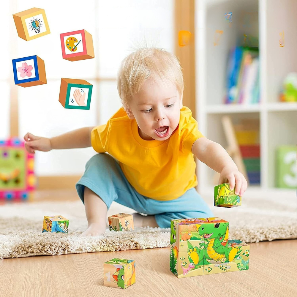 Puzzle en Bois - CubeMontessori™ - Dinosaures