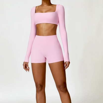 Ensemble de Sport Femme - AeroSet™ - Short Rose Pastel