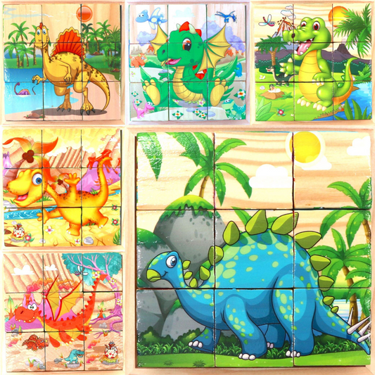 Puzzle en Bois - CubeMontessori™ - Dinosaures