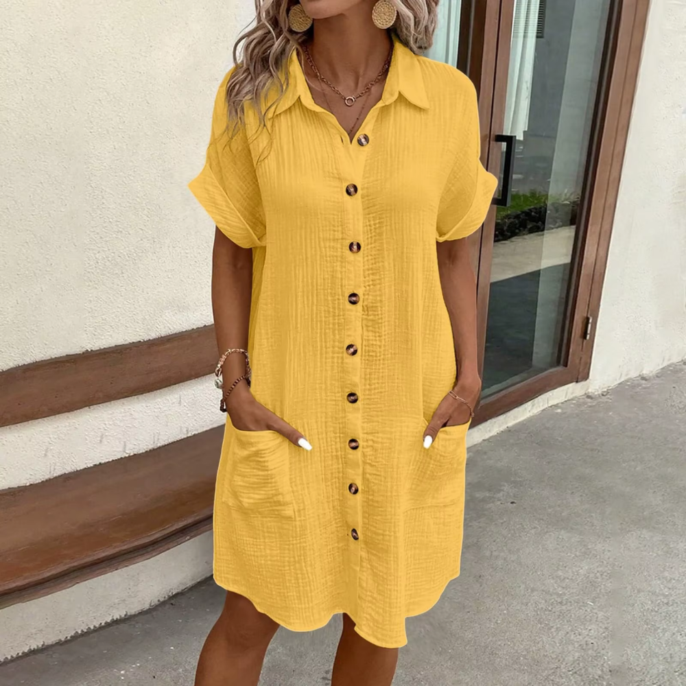 Robe d'Été Femme - LinéaDress™ - Jaune
