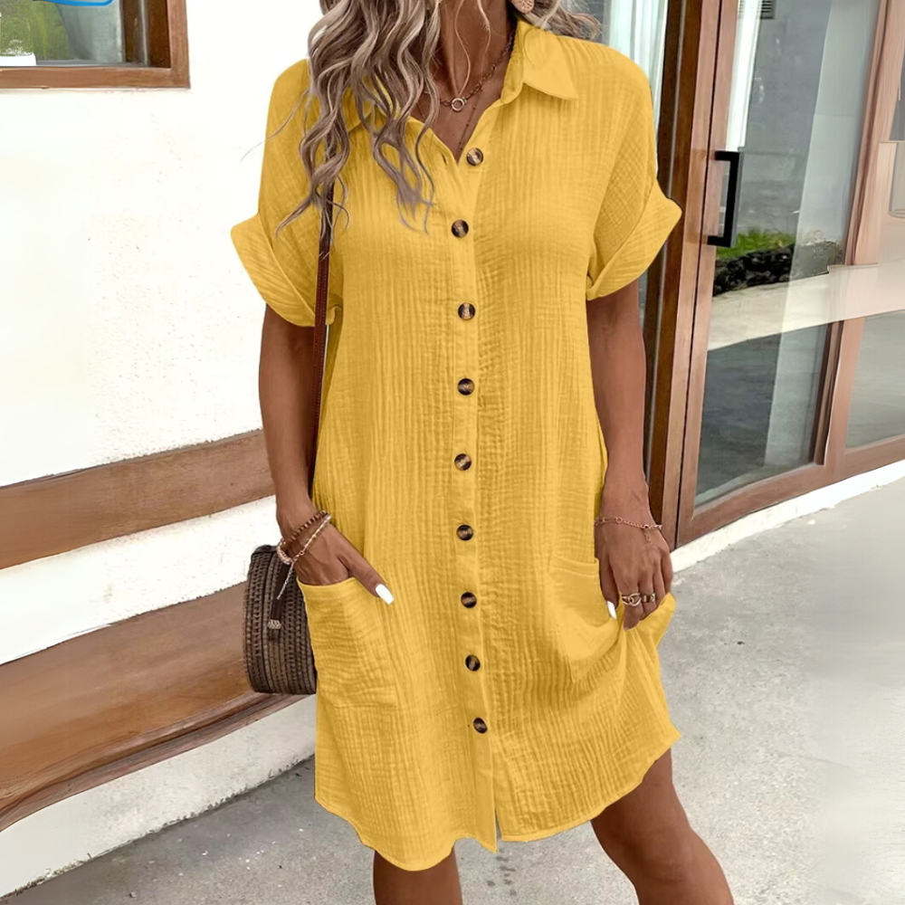 Robe d'Été Femme - LinéaDress™ - Jaune
