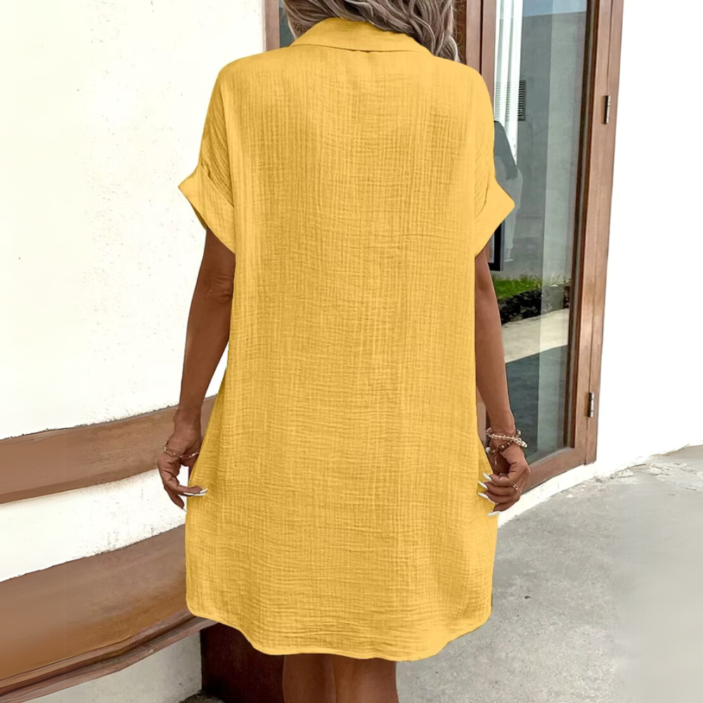Robe d'Été Femme - LinéaDress™ - Jaune