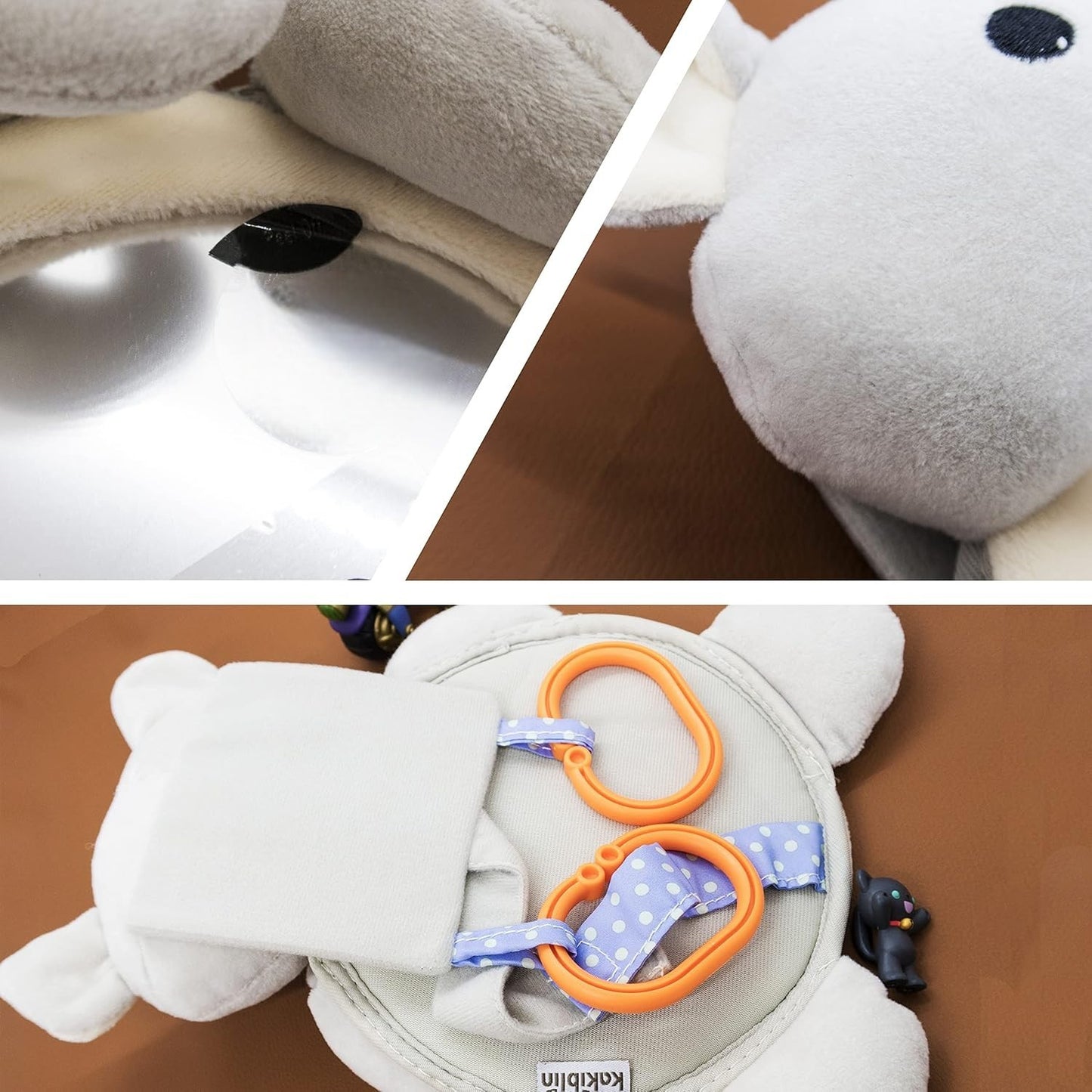 Miroir Voiture pour Bebe - SafeViewBabyMirror™ - Éléphant Gris