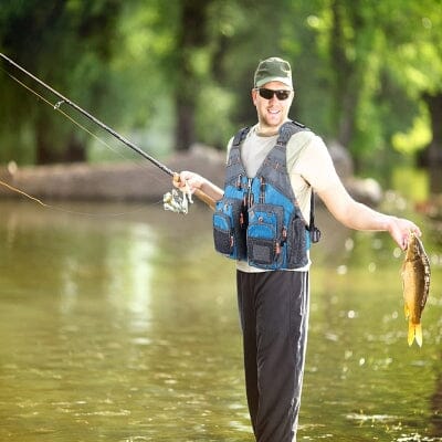 Gilet de Peche - FishingVestOutdoor™ - Bleu