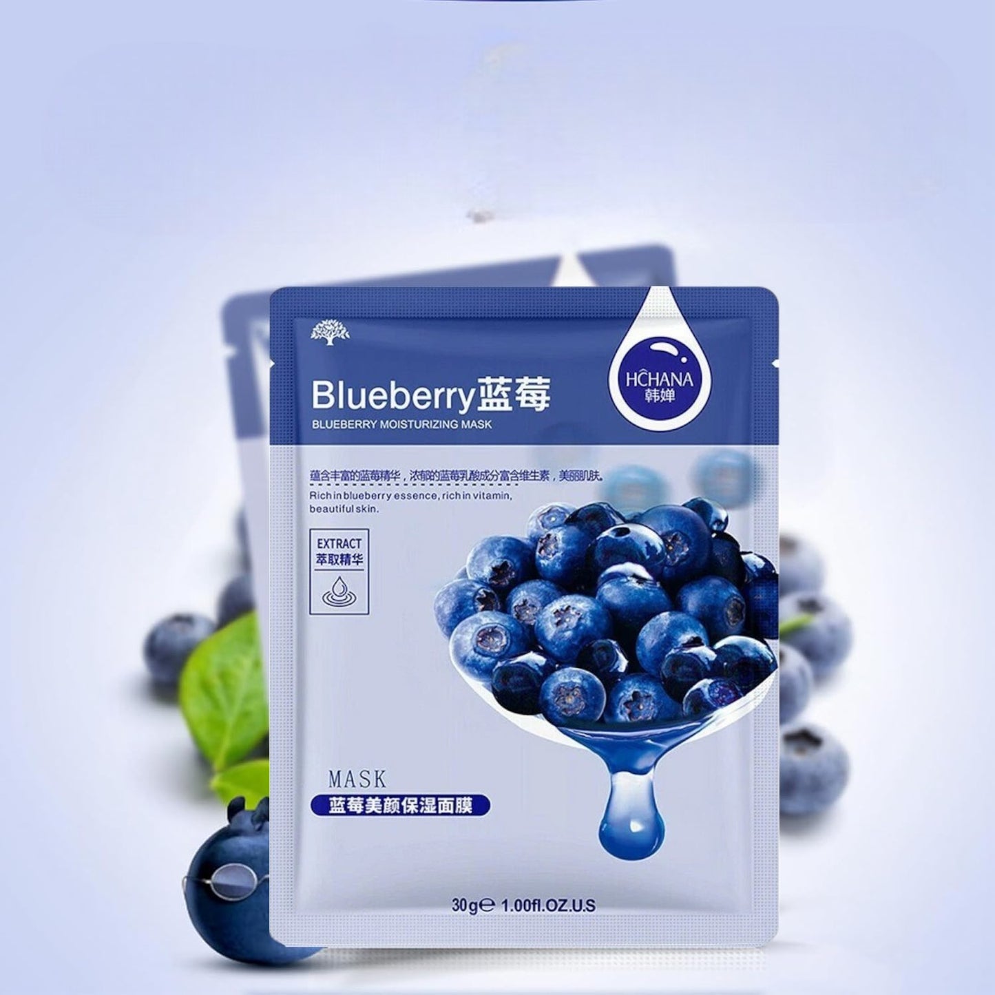 Masque Facial - GlowSkinSheet™ - Myrtille