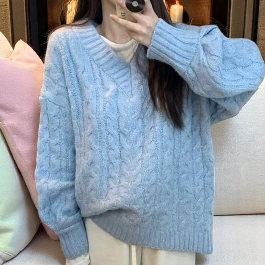 Pull Tricot - CozyKnitSweater™ - Bleu Ciel