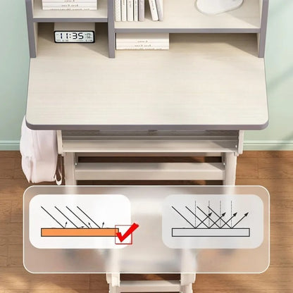 Bureau pour Enfant - GrowStudySet™ - Bibliothèque Beige