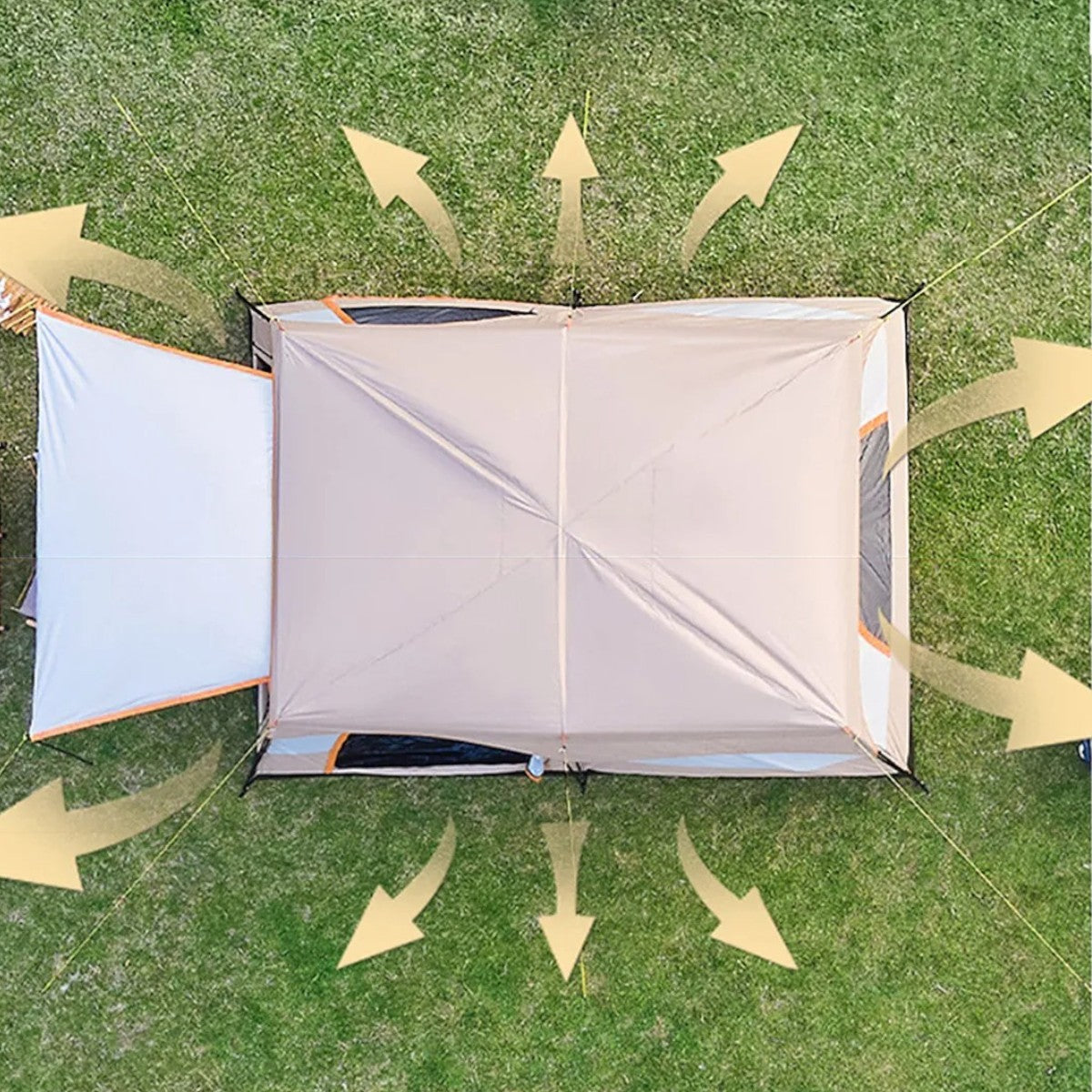 Tente de Camping - AllSeasonTent™ - Beige & Orange