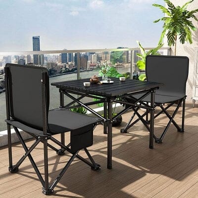 Table camping pliante	- CampingFoldingTable™ - Noir
