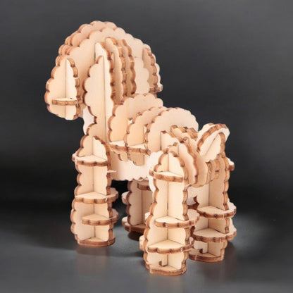 Puzzle 3D en Bois - WoodGenius™ - Caniche